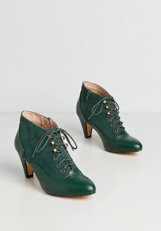 A Moment In Time Lace-Up Bootie sold by Modcloth