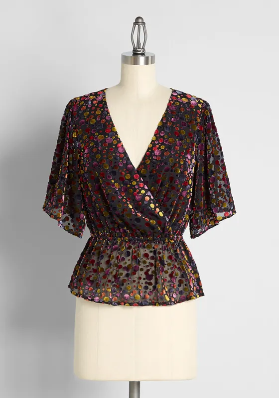 Mystifying Musings Velvet Top sold by Modcloth
