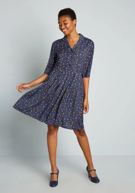 Teeny Tiny Toadstools Shirt Dress sold by Modcloth