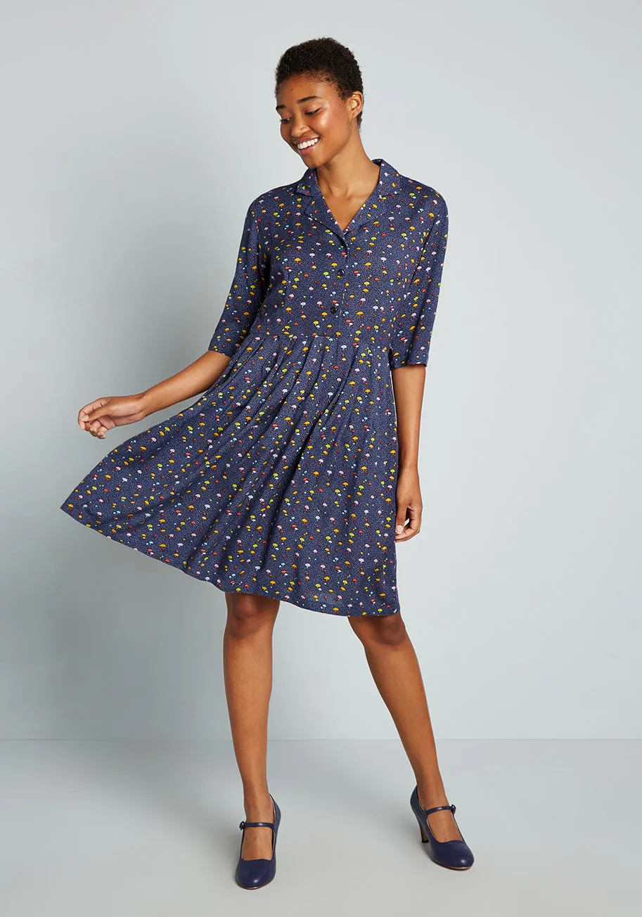 Teeny Tiny Toadstools Shirt Dress sold by Modcloth