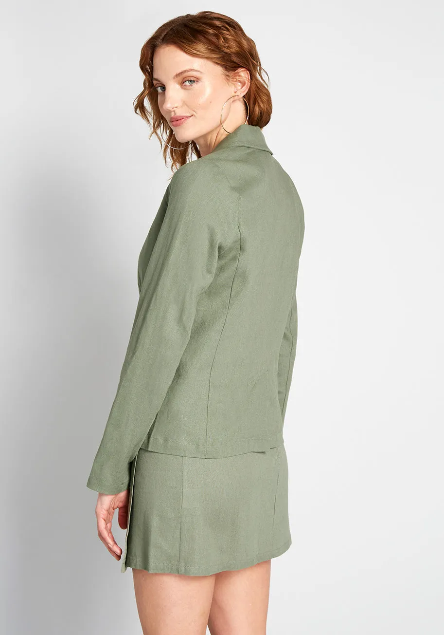 Timeless Tailoring Linen-Blend Blazer sold by Modcloth product image thumbnail 2