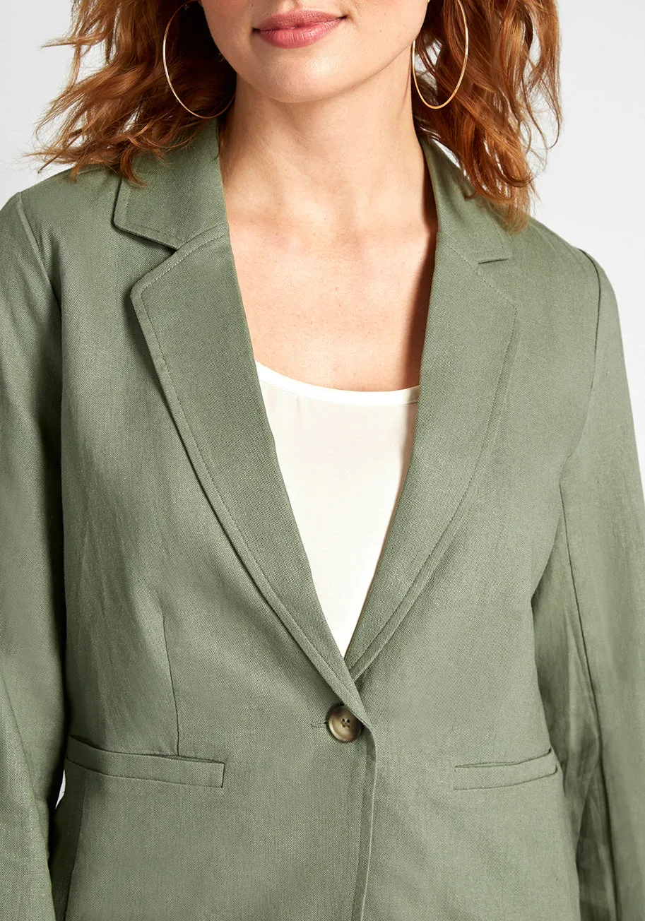 Timeless Tailoring Linen-Blend Blazer sold by Modcloth product image thumbnail 4