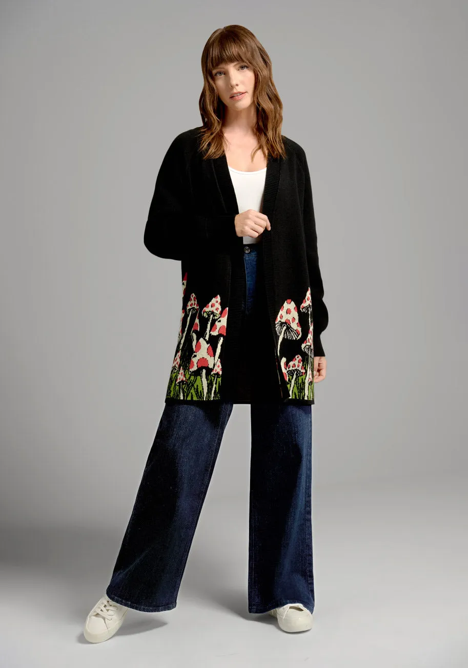 A Darling Dark Side Oversized Cardigan sold by Modcloth