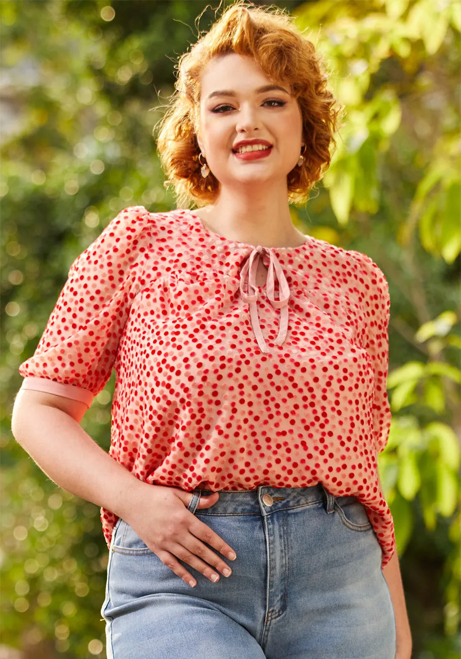 Confetti Confection Tie-Neck Blouse sold by Modcloth