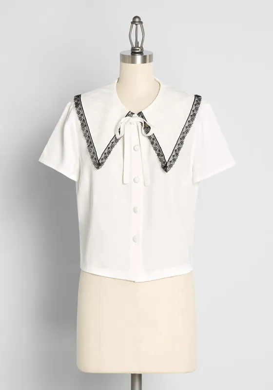Just Tie Me Button-Up Blouse sold by Modcloth