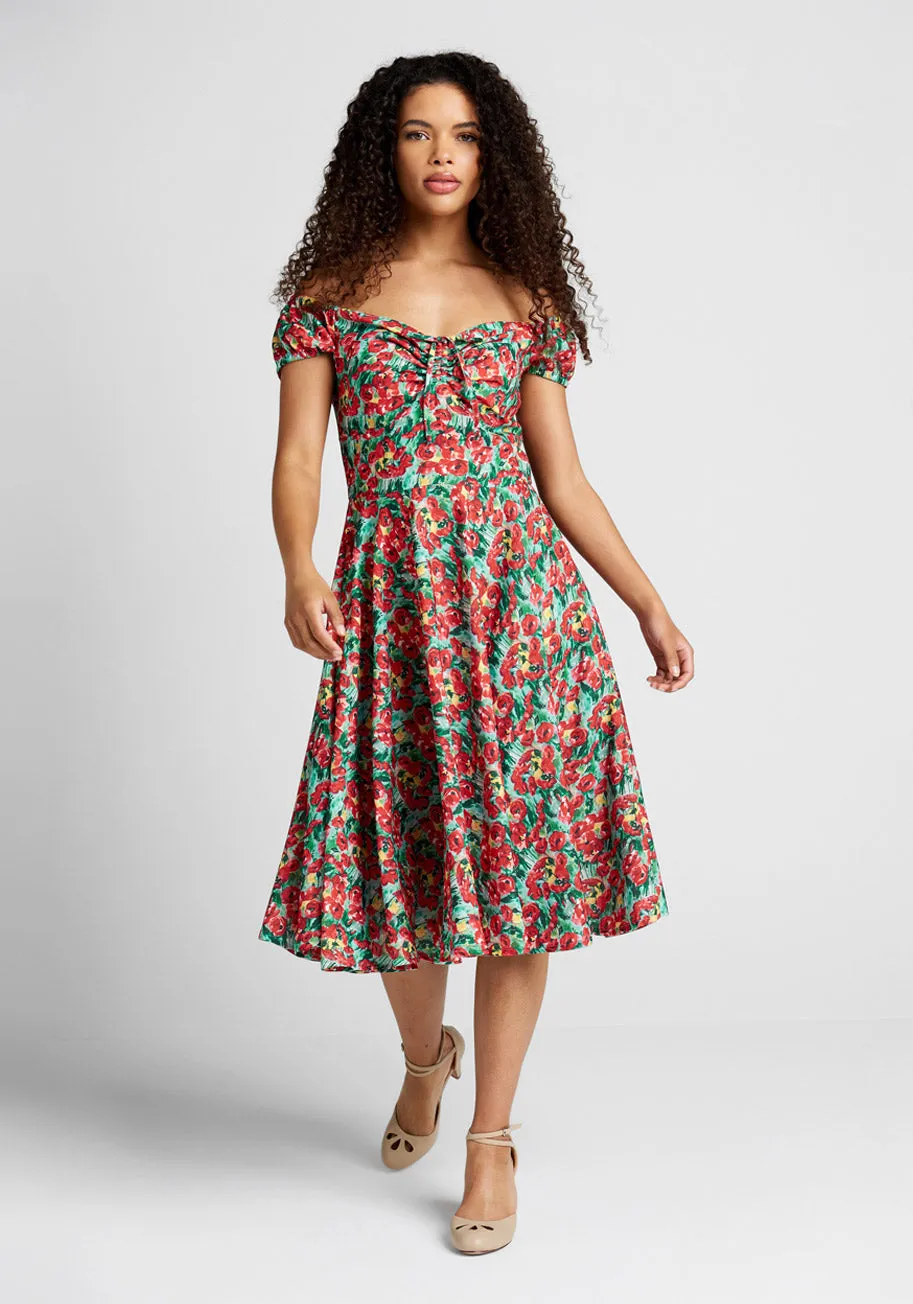 Sheen of Spring Fit And Flare Dress sold by Modcloth