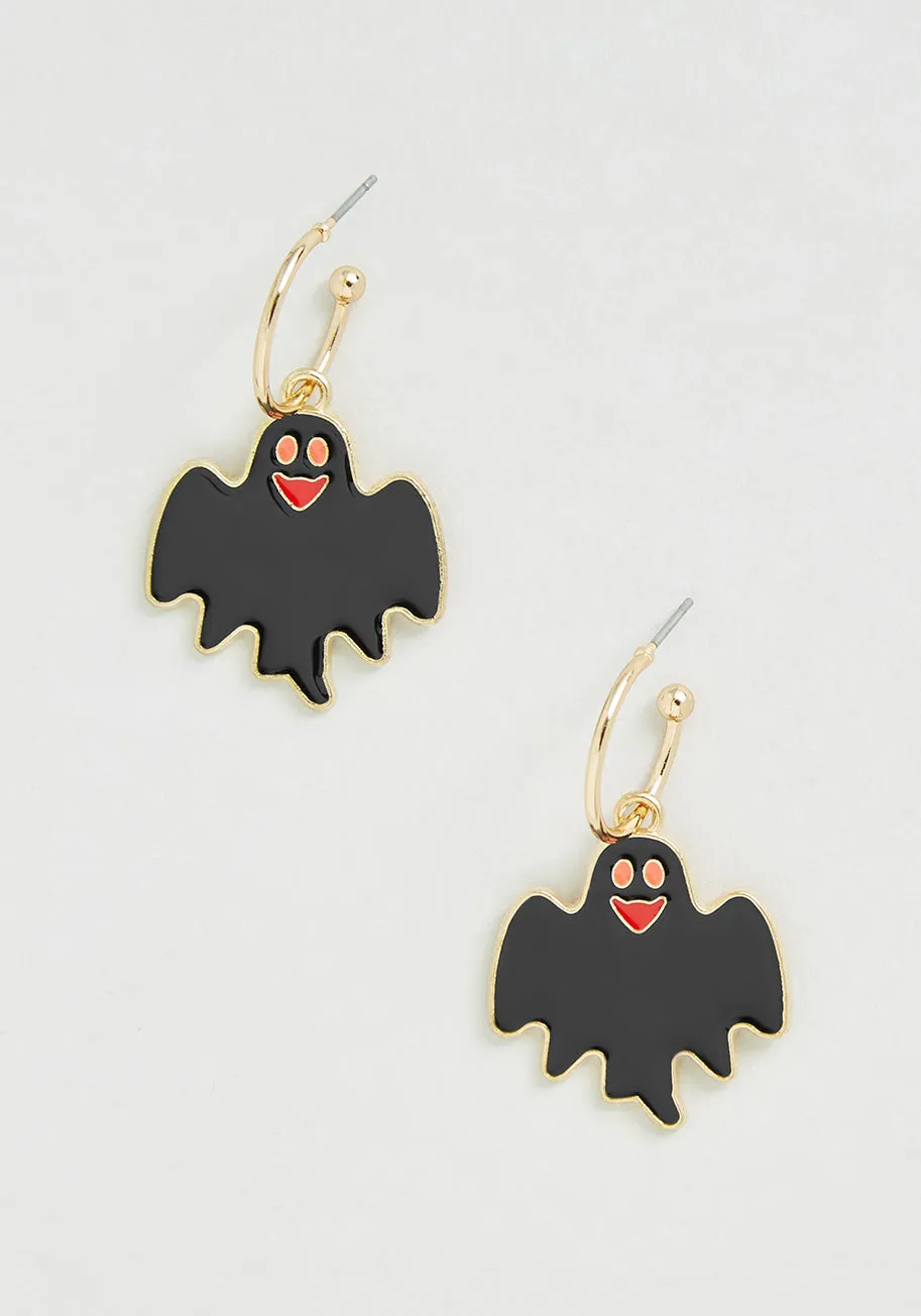 Spooky Specters Hoop Earrings sold by Modcloth