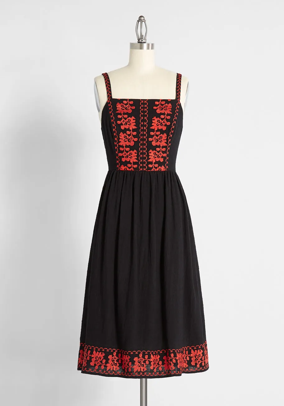 In-demand Details Embroidered Sundress sold by Modcloth
