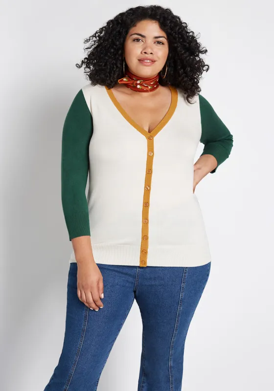 Charter School Colorblocked Cardigan sold by Modcloth