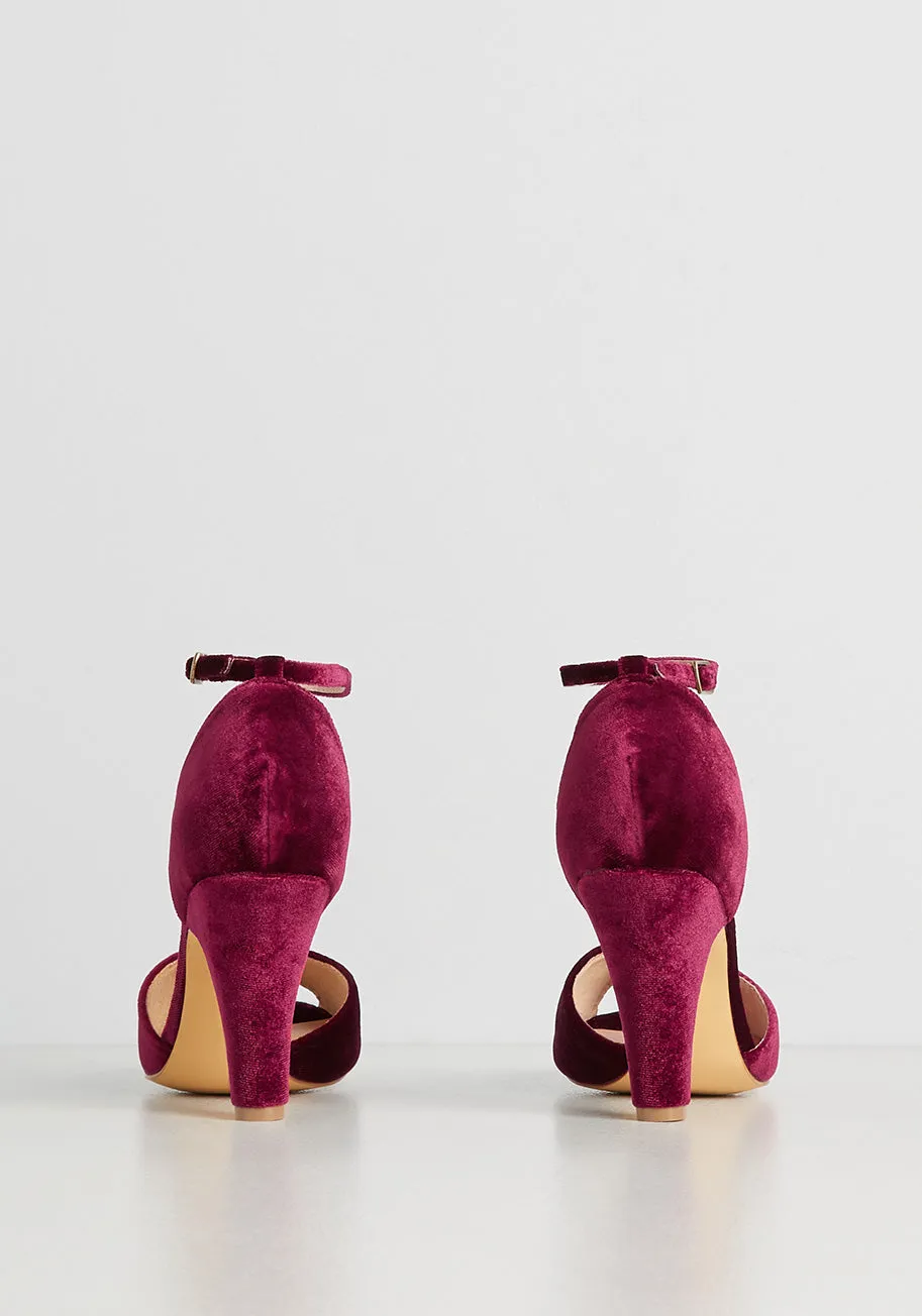 Fine Dining Velvet Peep Toe Heel sold by Modcloth product image thumbnail 4