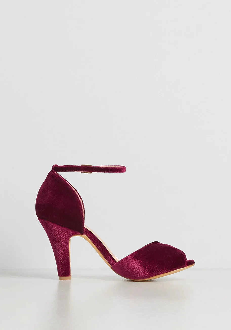 Fine Dining Velvet Peep Toe Heel sold by Modcloth product image thumbnail 3