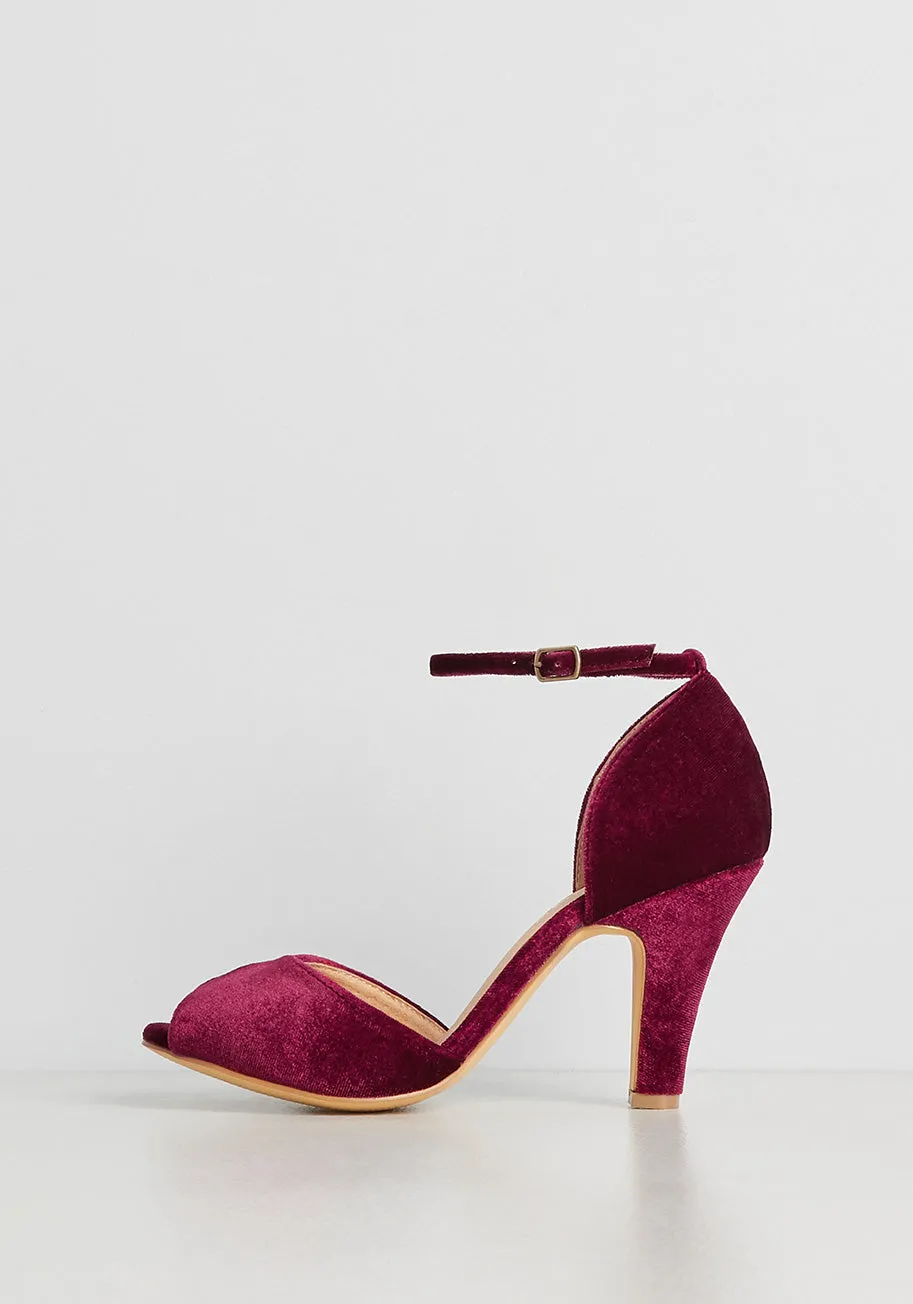 Fine Dining Velvet Peep Toe Heel sold by Modcloth product image thumbnail 2
