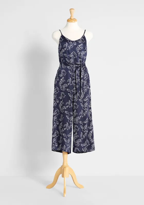 Looking Pretty Fly Cropped Jumpsuit sold by Modcloth