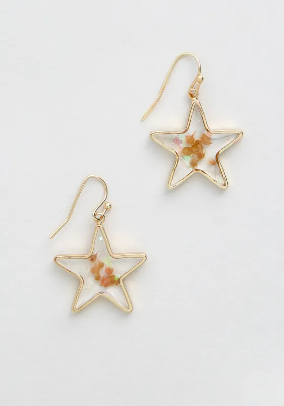 Forever Flowers Star Dangle Earrings sold by Modcloth