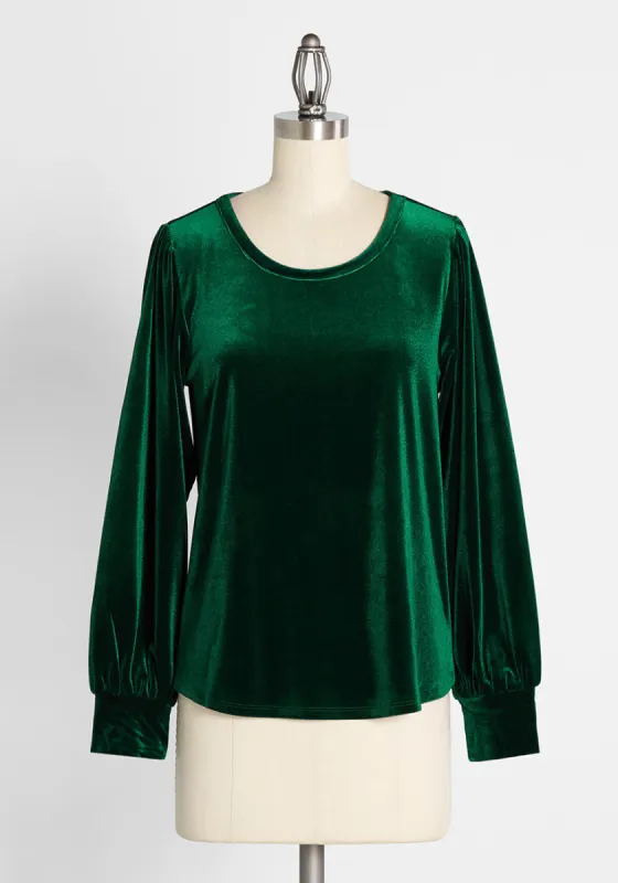 Beyond Basic Long Sleeve Velvet Top sold by Modcloth