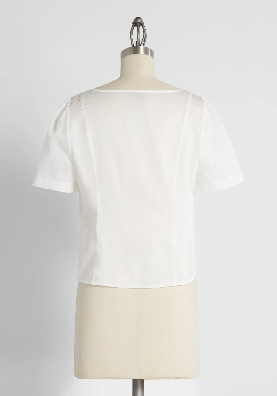 In the Puff Buttoned Blouse sold by Modcloth product image thumbnail 2