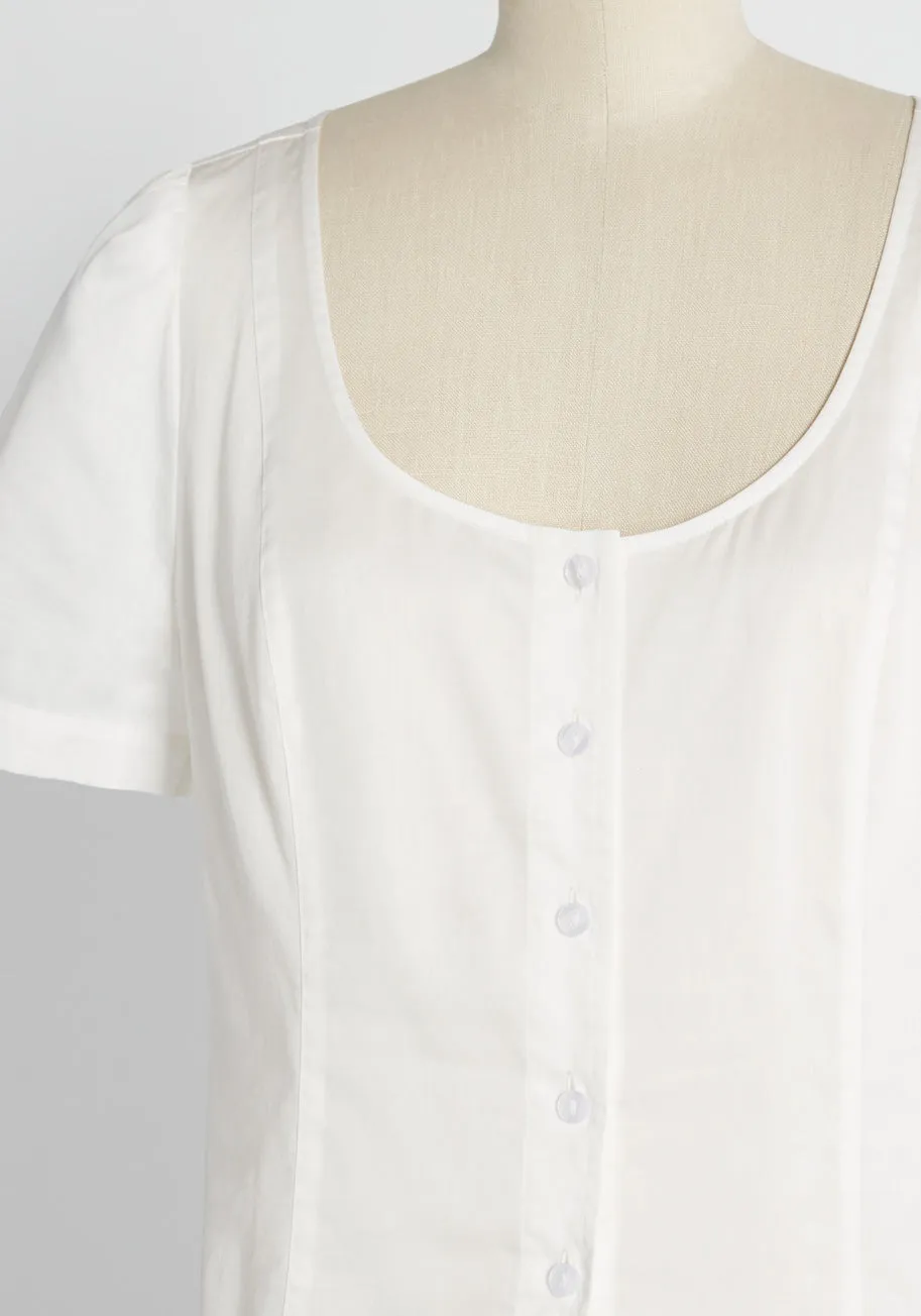 In the Puff Buttoned Blouse sold by Modcloth product image thumbnail 3