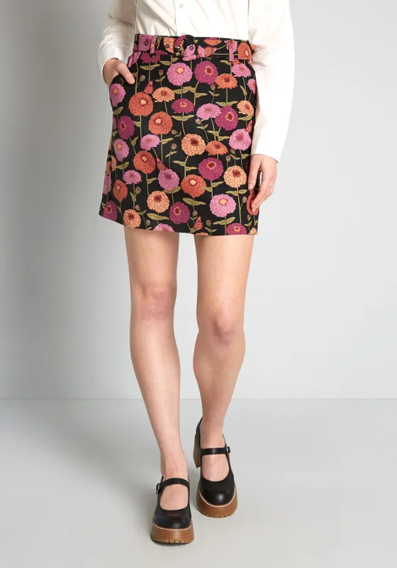 Zinnias For The Win Mini Skirt sold by Modcloth