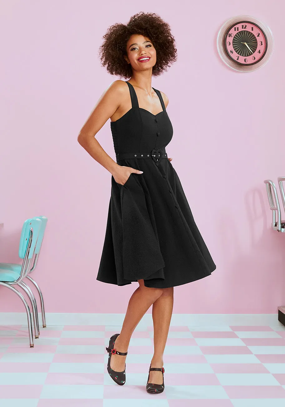 Amour in Noir Swing Dress sold by Modcloth