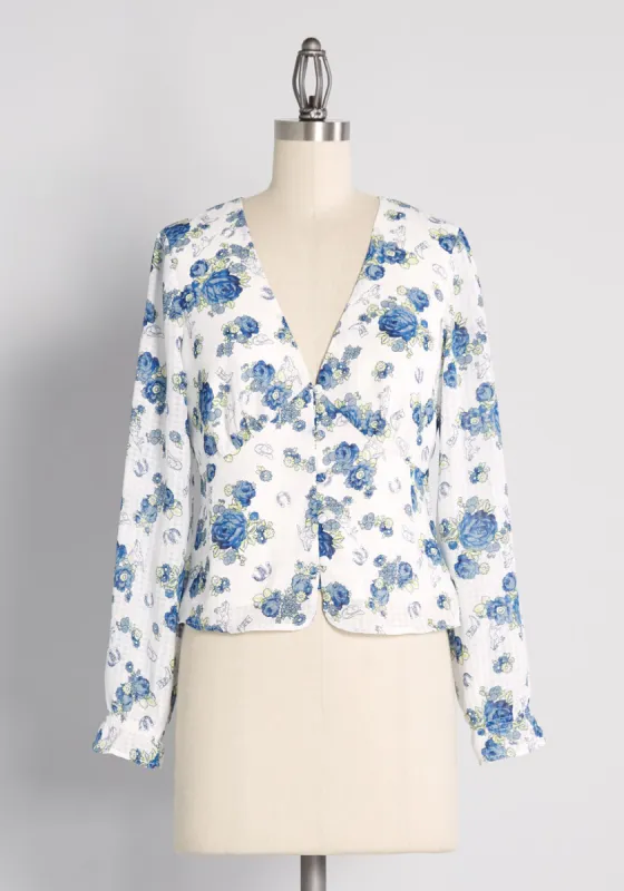 Rodeo Rose Button-Up Top sold by Modcloth