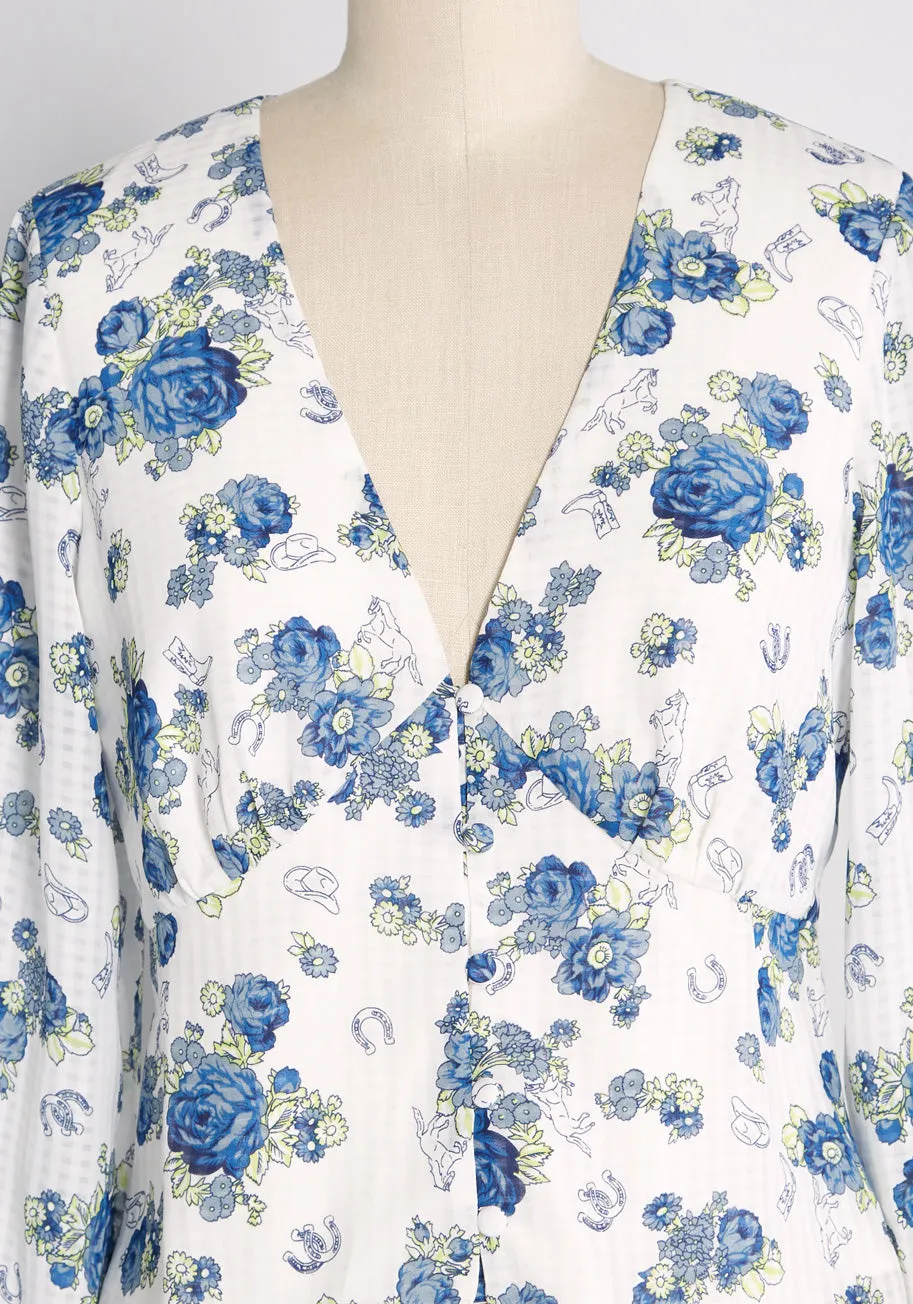 Rodeo Rose Button-Up Top sold by Modcloth product image thumbnail 3