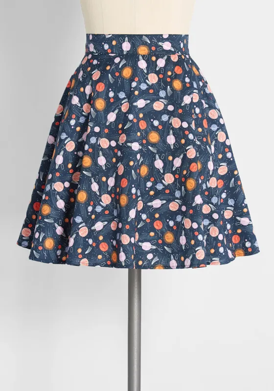 Always In Orbit Skater Skirt sold by Modcloth