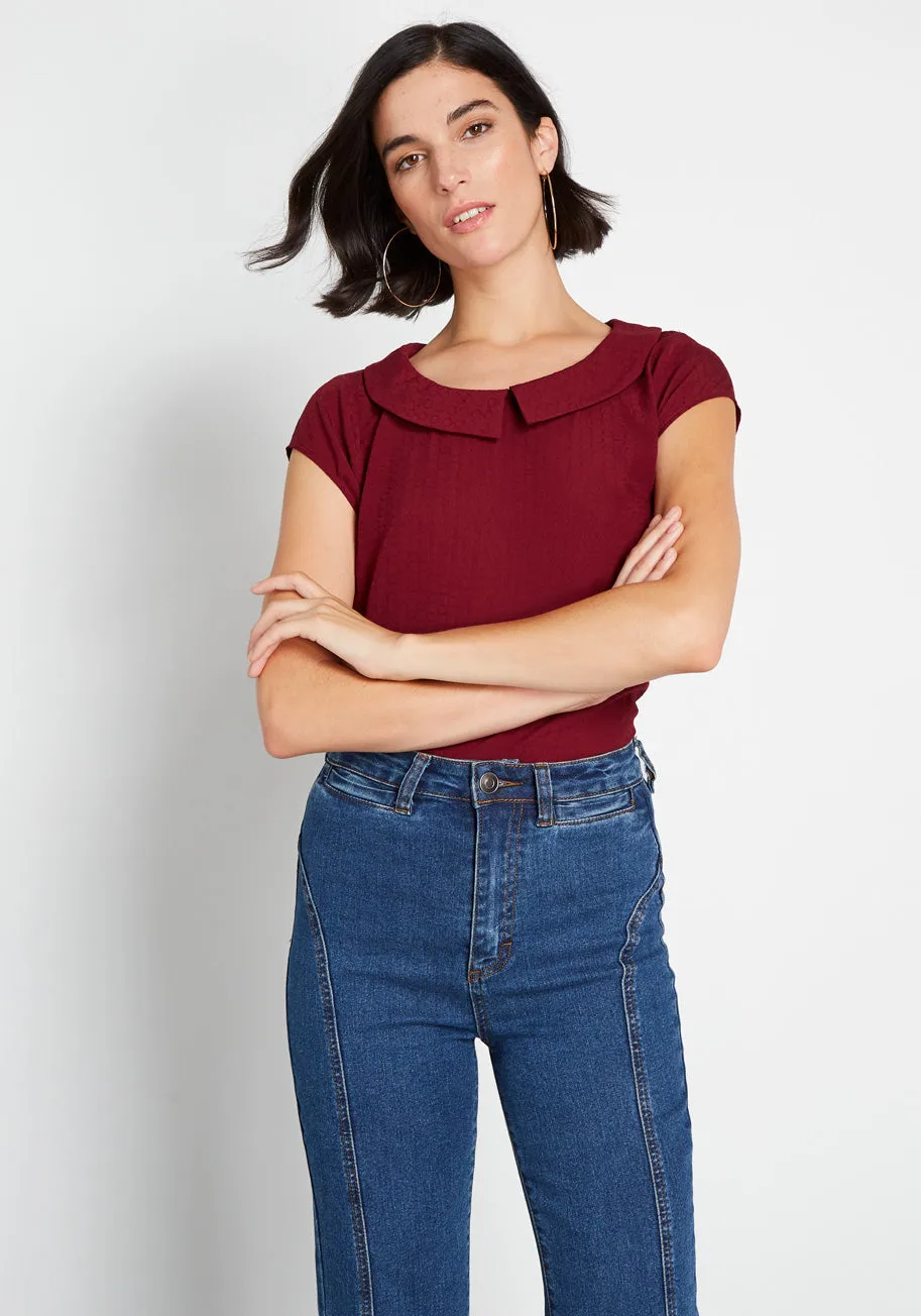 Adorable Around the Edges Collared Top sold by Modcloth
