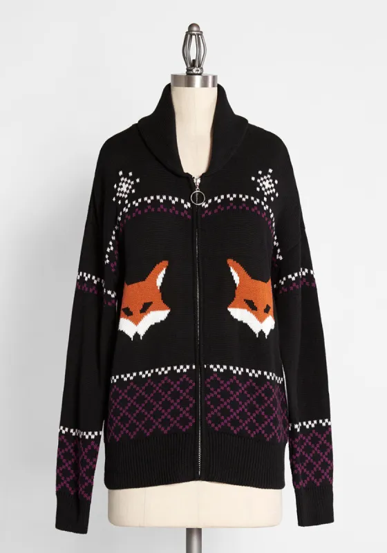 No Fox Given Fair Isle Zip Cardigan sold by Modcloth