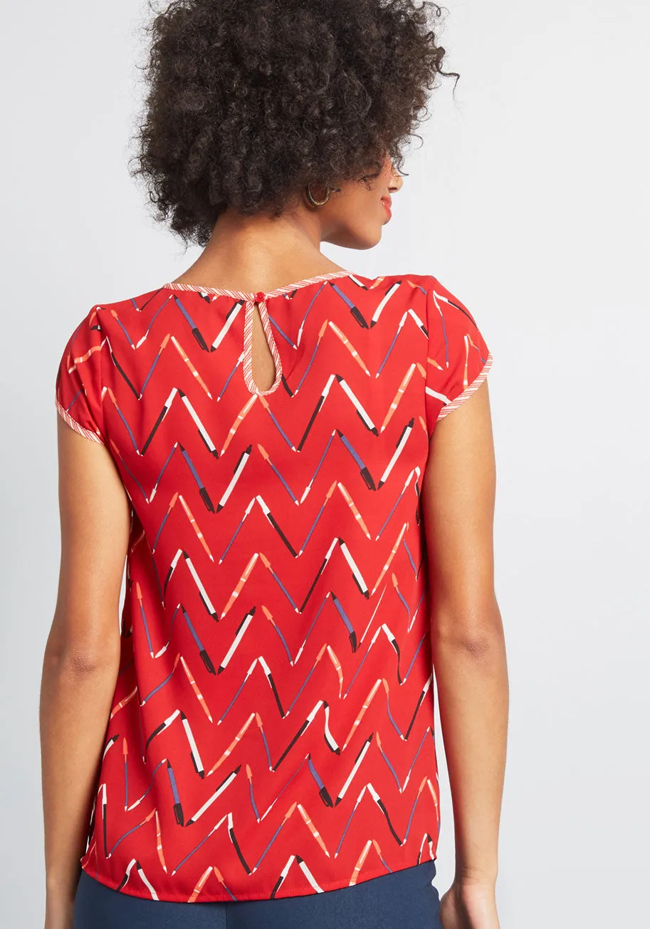 Cute and Collected Chiffon Top sold by Modcloth product image thumbnail 2