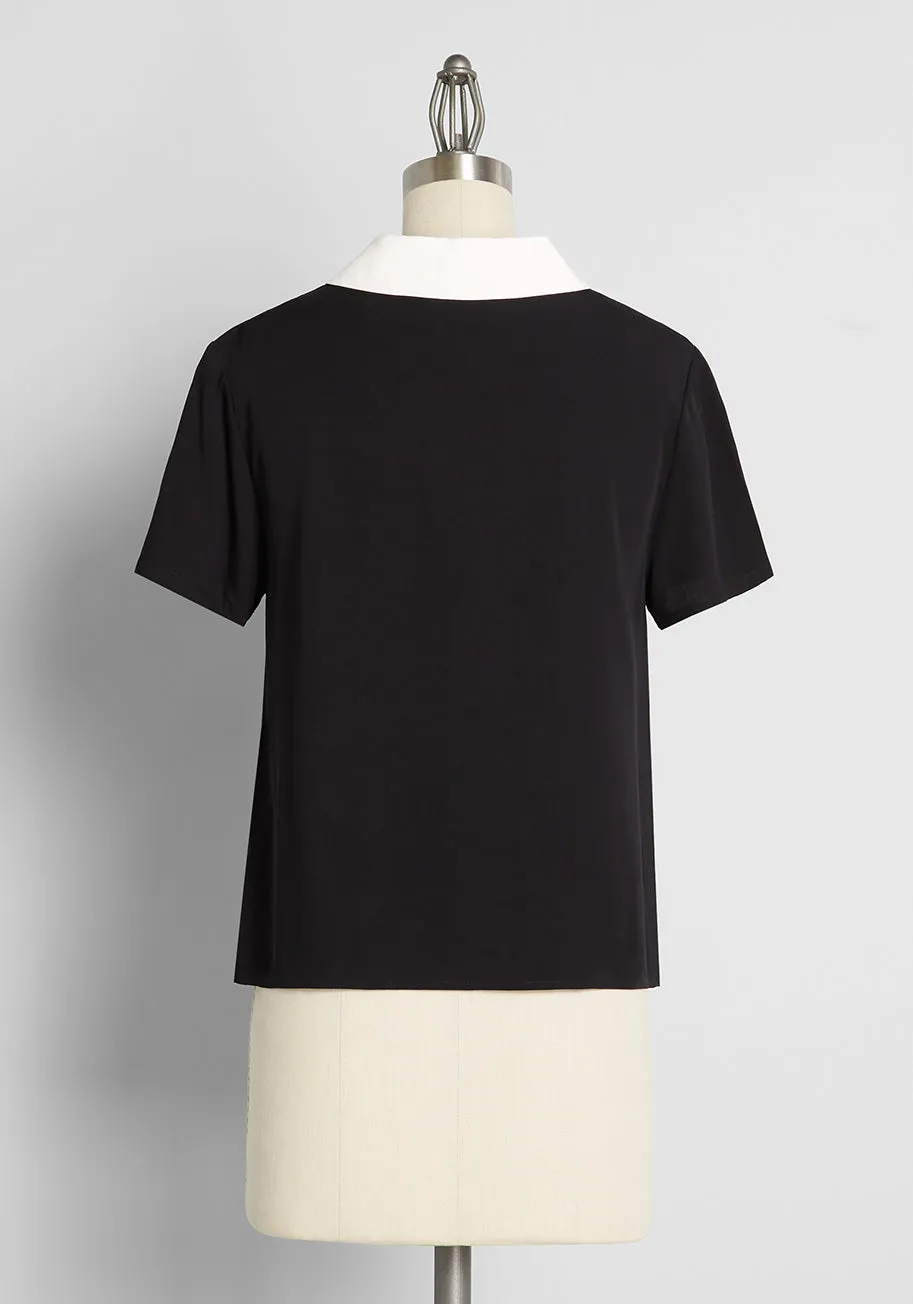 ModCloth x Dangerfield Feline Fusion Button-Up Top sold by Modcloth product image thumbnail 2