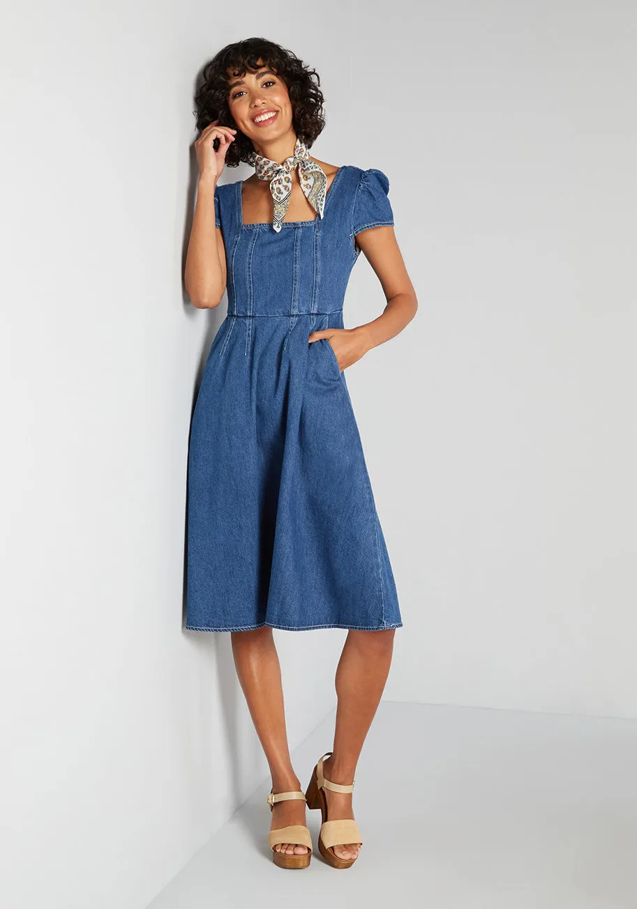 Days in the Countryside Denim Midi Dress sold by Modcloth product image thumbnail 3