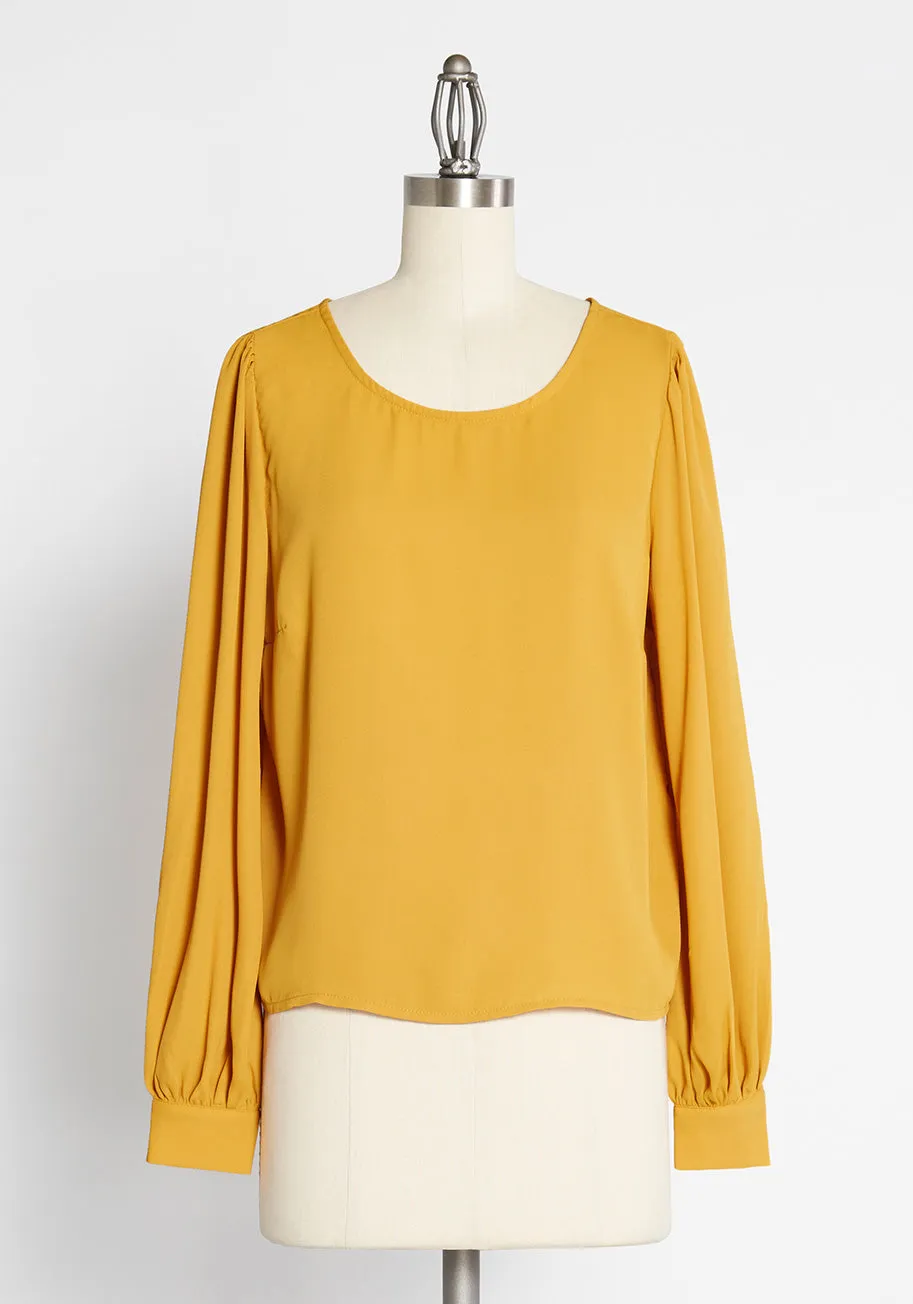 ModCloth x Collectif Bow For the Bold Tie Back Blouse sold by Modcloth