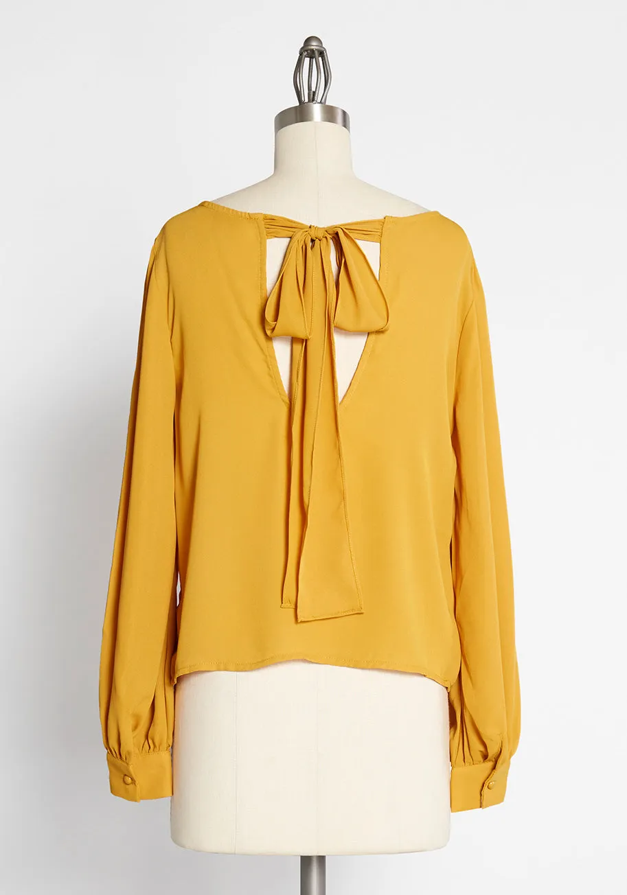 ModCloth x Collectif Bow For the Bold Tie Back Blouse sold by Modcloth product image thumbnail 2