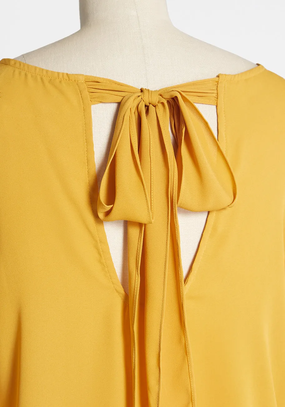 ModCloth x Collectif Bow For the Bold Tie Back Blouse sold by Modcloth product image thumbnail 3