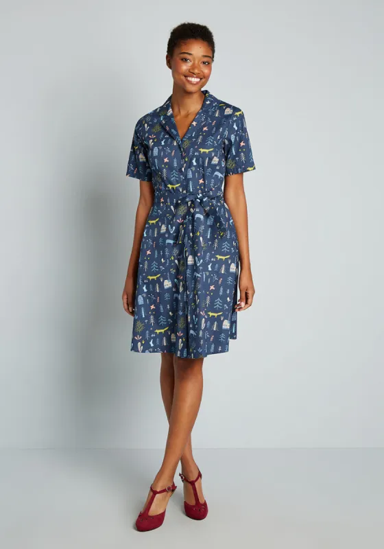 Cabinside Curiosities Tie-Belt Shirt Dress sold by Modcloth