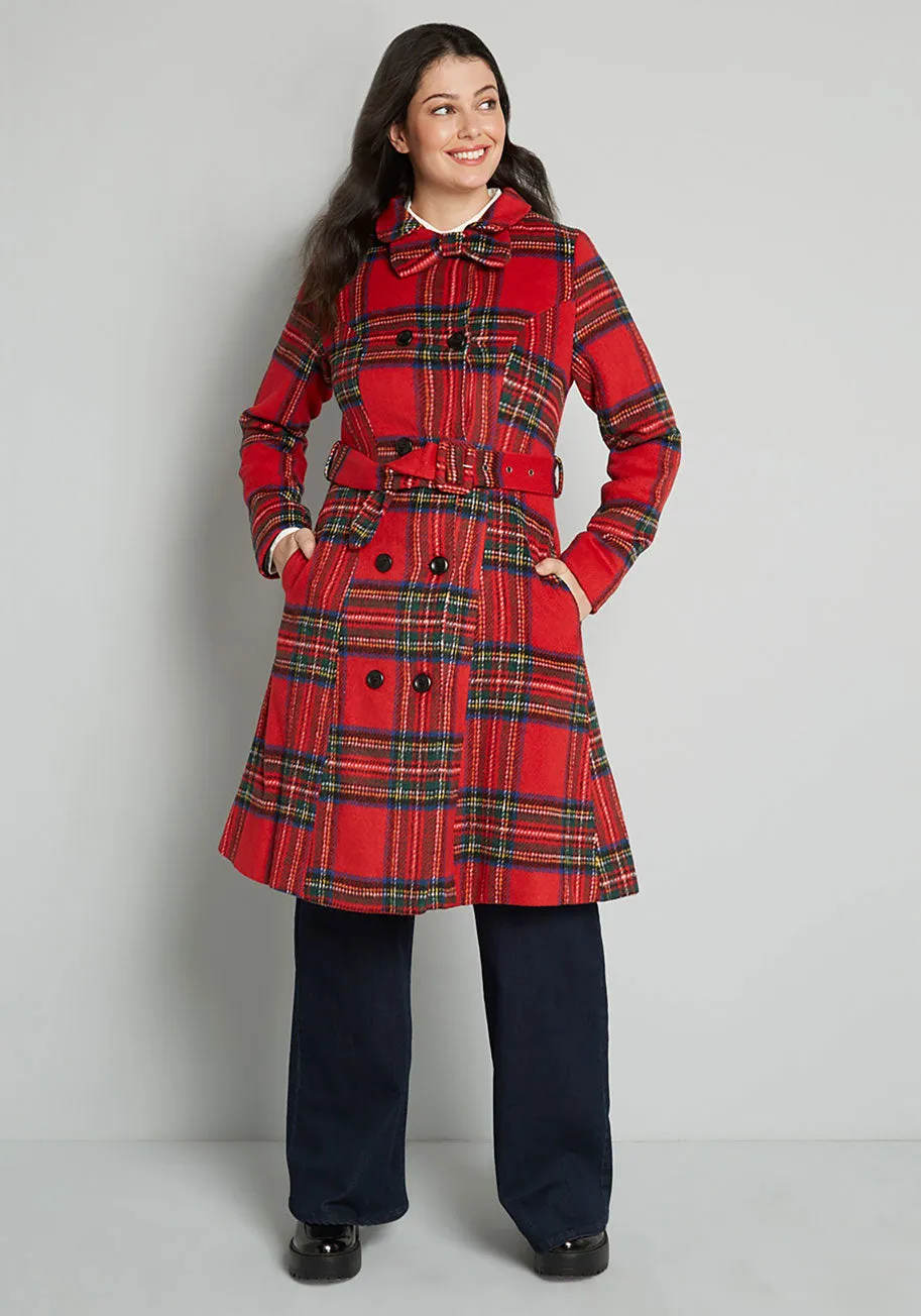 Wow, That's Cute Plaid Coat sold by Modcloth