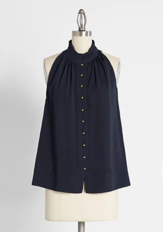 Politely Polished Sleeveless Top sold by Modcloth