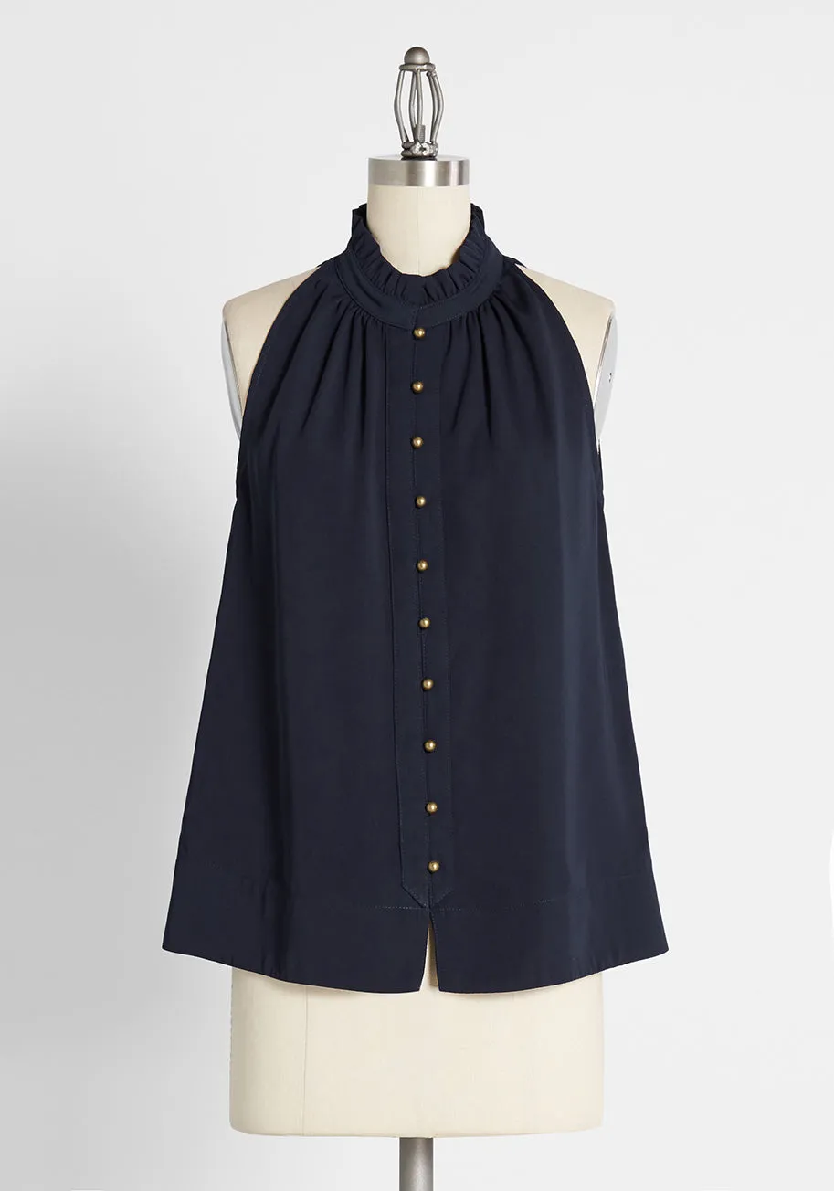 Politely Polished Sleeveless Top sold by Modcloth