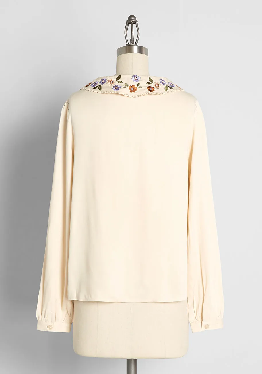 For Once and 'Floral' Embroidered Blouse sold by Modcloth product image thumbnail 2