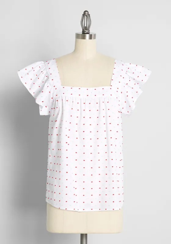 Sweetness Everlasting Flutter Sleeve Top sold by Modcloth