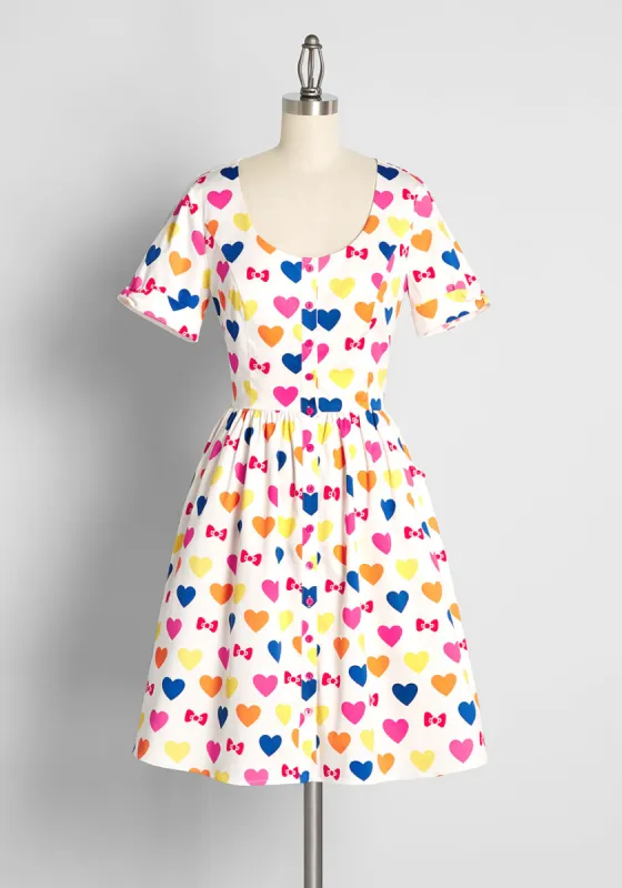 ModCloth x Hello Kitty Gift You My Heart Swing Dress made by Hello Kitty