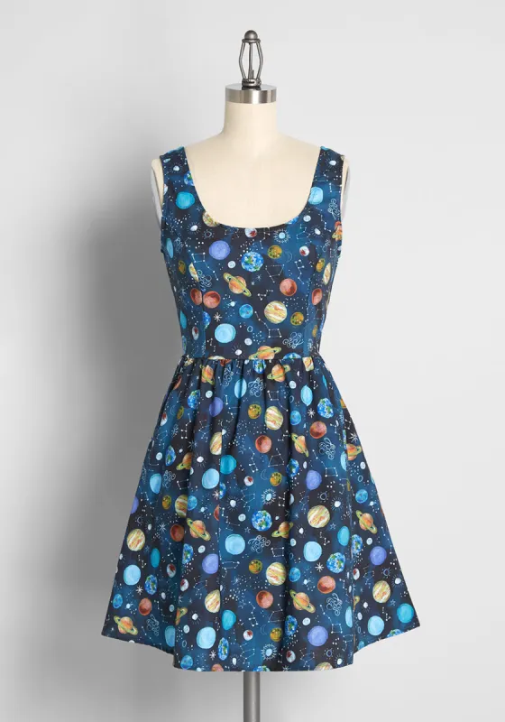 Cosmic Proportions Fit And Flare Dress sold by Modcloth