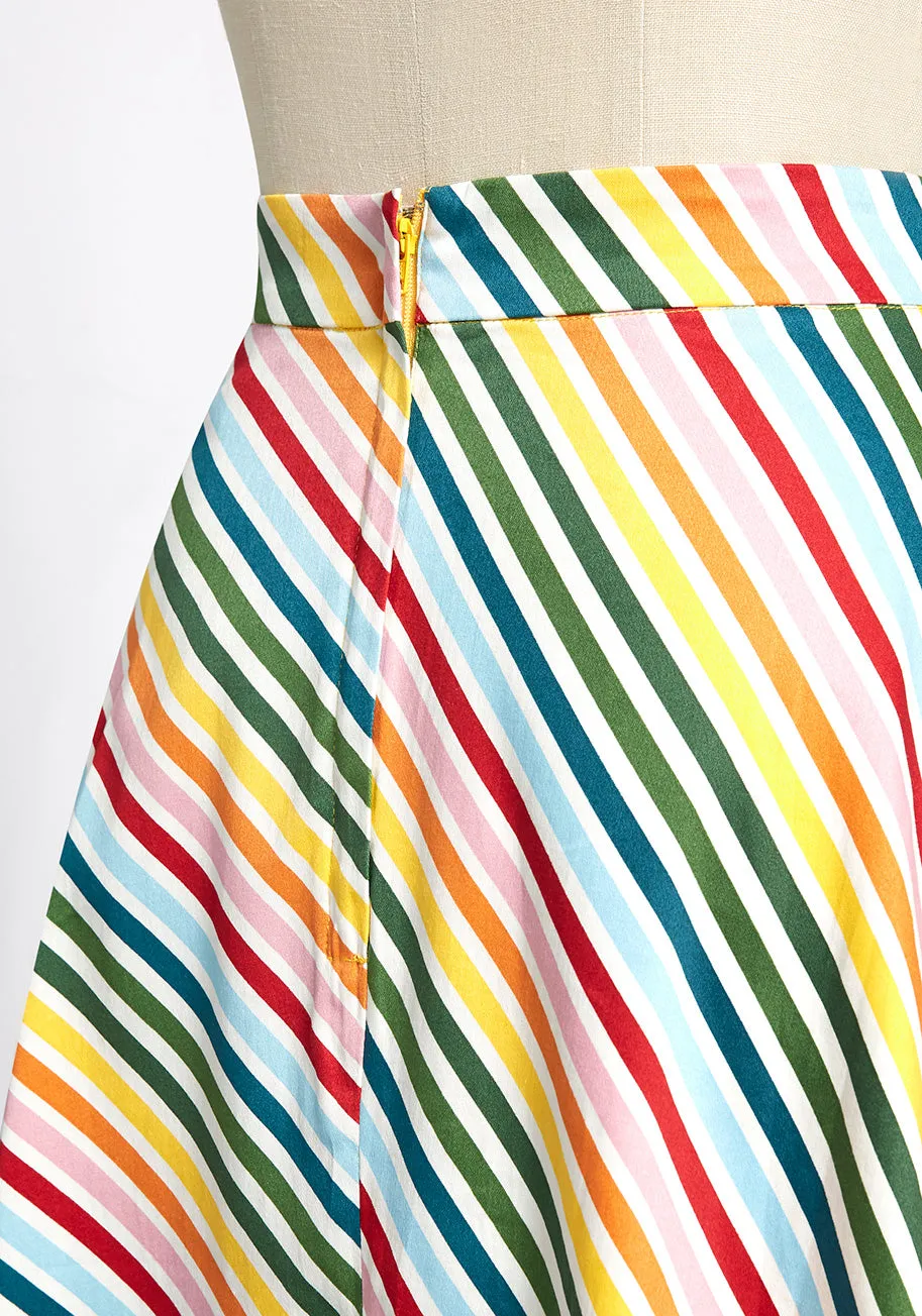 ModCloth x Collectif Stripe Right A-Line Skirt sold by Modcloth product image thumbnail 3