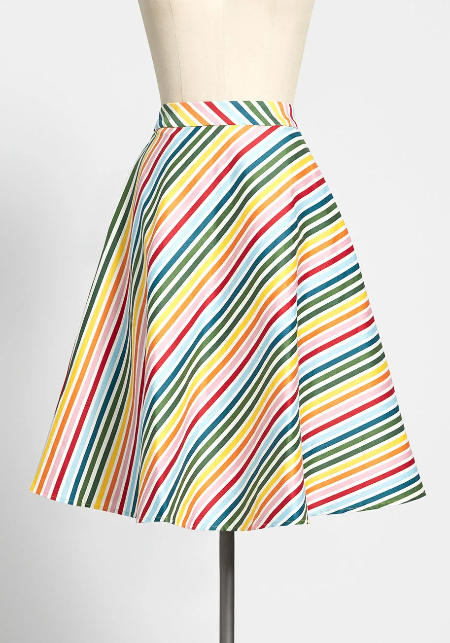 ModCloth x Collectif Stripe Right A-Line Skirt sold by Modcloth