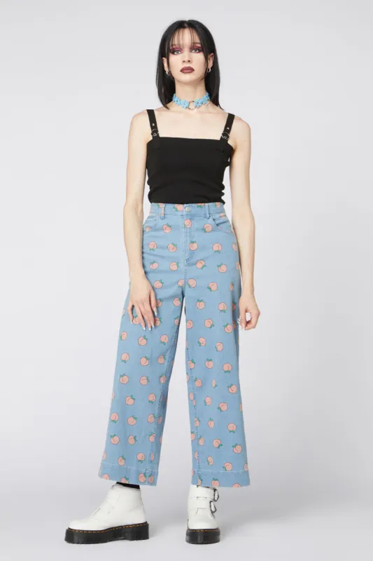 Denim Peach Wide Leg Jeans sold by Modcloth