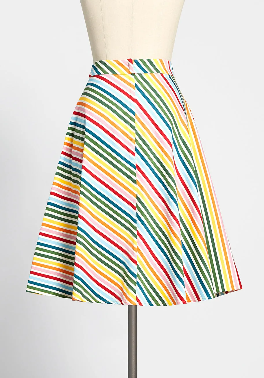ModCloth x Collectif Stripe Right A-Line Skirt sold by Modcloth product image thumbnail 2