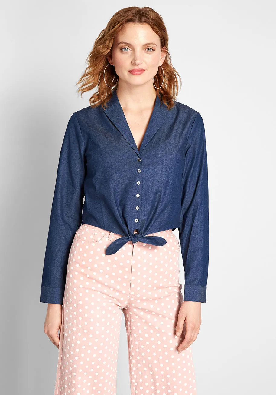 Retro Renewal Cropped Blouse sold by Modcloth