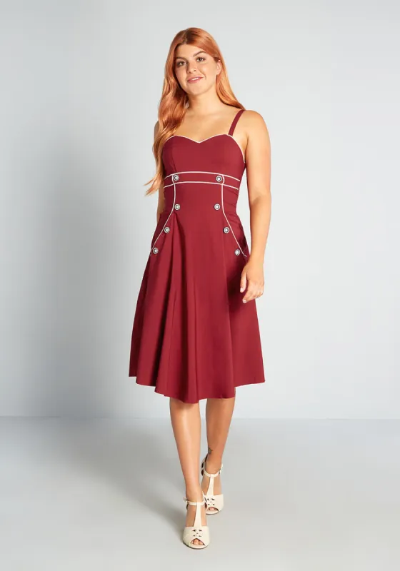 Naut-ical for Nothing Swing Dress made by Modcloth