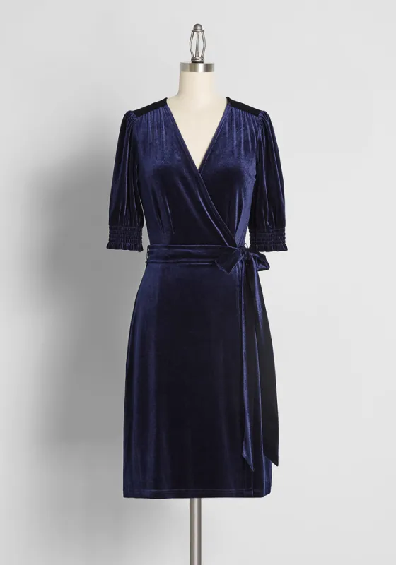 Wrapped in Elegance Velvet Mini Dress sold by Modcloth