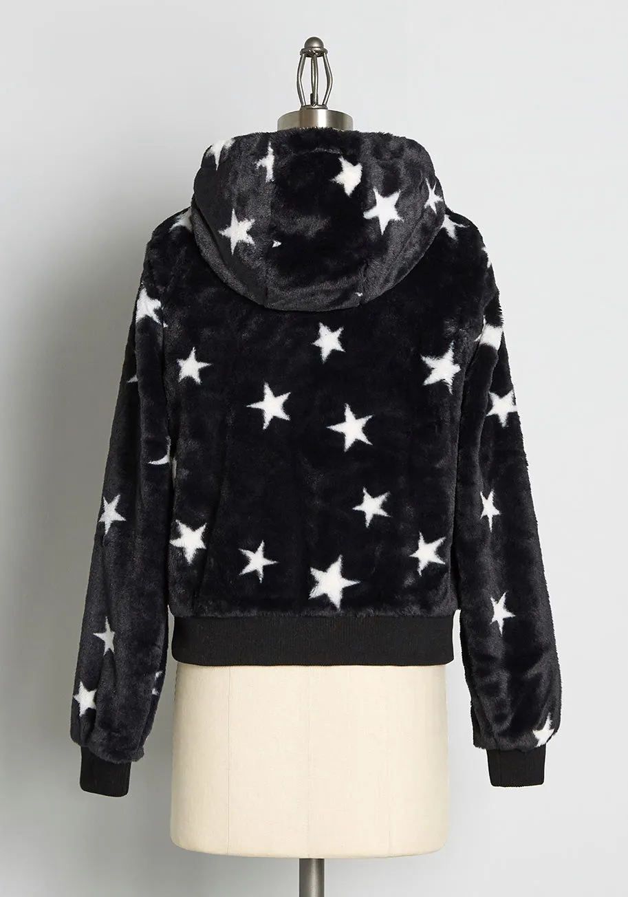 Always Gazing Upwards Faux Fur Zip-Up Hoodie sold by Modcloth product image thumbnail 2